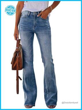 High Waist Flare Bootcut Stretch Denim Jeans Tummy Control